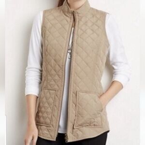 J Jill Tan Quilted Vest
